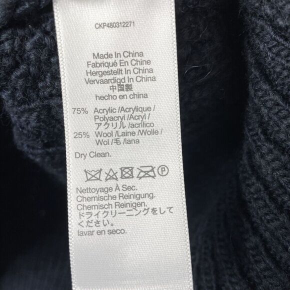 MADEWELL Sweater Womens XS Navy Cable Knit Oversized Pullover Wool Blend N0002 - Picture 10 of 12